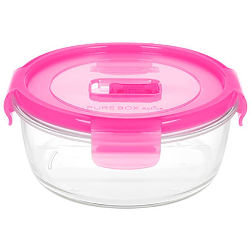 Контейнер СВЧ 42cl стекло с крышкой ROUND PURE BOX ACTIVE PINK Luminarc 60594