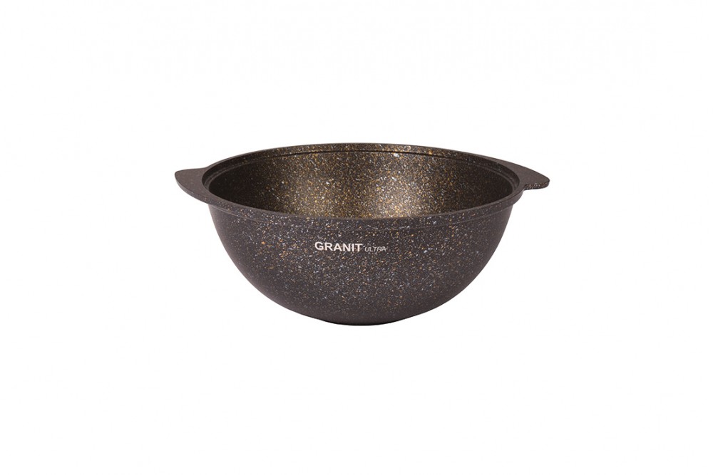 Казан 4,5л Granit ultra, АП черный/золотой, ручки лит KUKMARA 