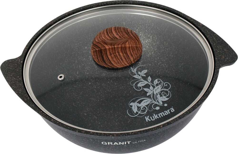 Казан 4,5л для плова Kukmara Granit ultra original крышка стекло Казан 4,5л для плова Kukmara Granit ultra original крышка стекло