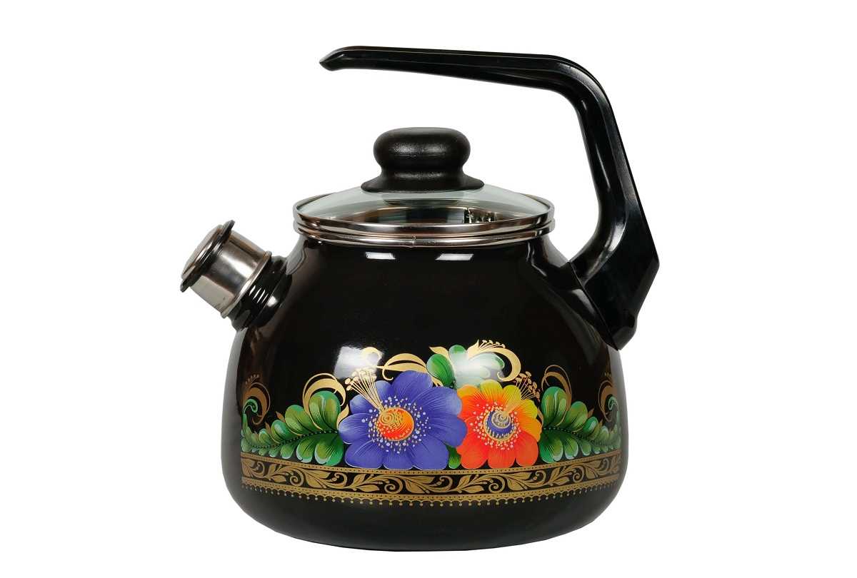 Чайник 3,0л Вологда чёрный (со свистком) 4с209я